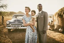Ruth and Seretse with their firstborn Jacqueline after coming back from being exiled.